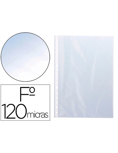 Pochette q-connect perforee folio 120 mc cristal boite 100 unites.