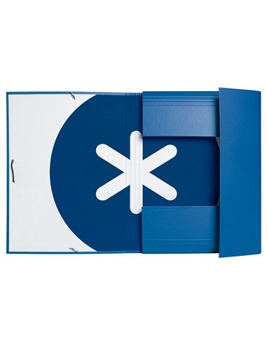 Chemise antartik carton remborde a4+ 3 rabats elastique coloris bleu marine.