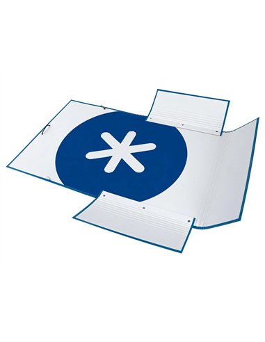 Chemise antartik carton remborde a4+ 3 rabats elastique coloris bleu marine.