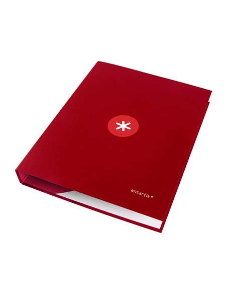 Classeur antartik 4 anneaux ronds 25mm a4 carton remborde coloris framboise.