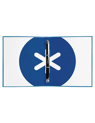 Classeur antartik 4 anneaux ronds 25mm a4 carton remborde coloris bleu marine.