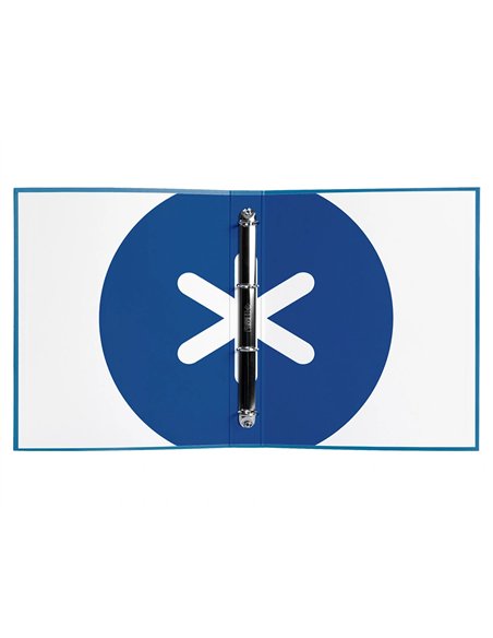 Classeur antartik 4 anneaux ronds 25mm a4 carton remborde coloris bleu marine.