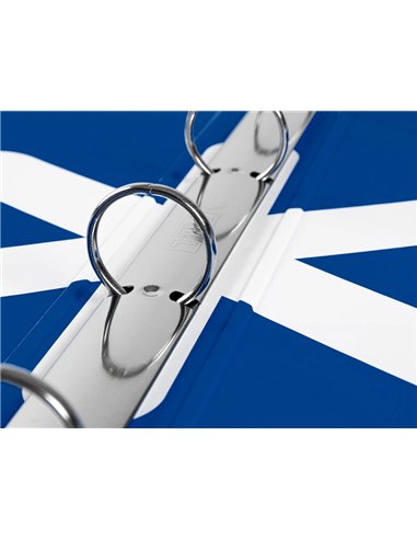 Classeur antartik 4 anneaux ronds 25mm a4 carton remborde coloris bleu marine.