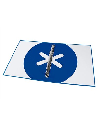 Classeur antartik 4 anneaux ronds 25mm a4 carton remborde coloris bleu marine.