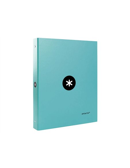 Classeur antartik 4 anneaux ronds 25mm a4 carton rembordé coloris menthe.