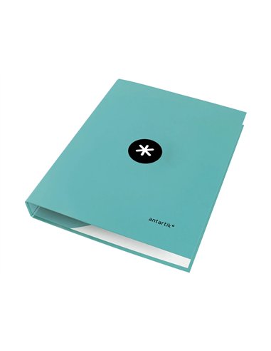 Classeur antartik 4 anneaux ronds 25mm a4 carton rembordé coloris menthe.