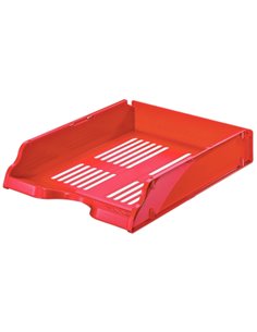 Corbeille à documents Esselte Transit - Format A4 vertical ou étagé - Espace pour étiquette d'identification - Rouge