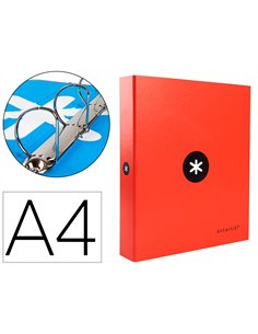 Classeur antartik 4 anneaux end 40mm a4+ carton rembordé coloris rouge.