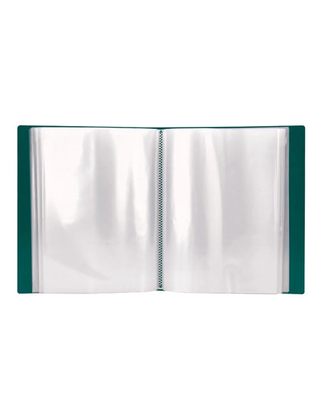 Protege-docs liderpapel kangourou personnalisable polypro 40 pochettes fixes a4 210x297mm vert translucide.