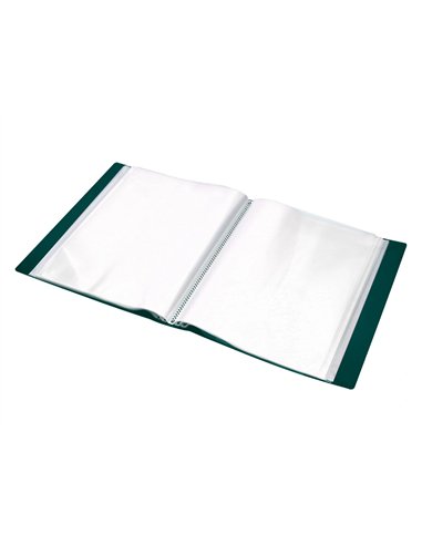 Protege-docs liderpapel kangourou personnalisable polypro 40 pochettes fixes a4 210x297mm vert translucide.