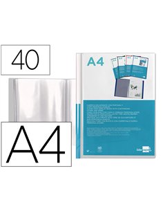 Protege-docs liderpapel kangourou personnalisable polypro 40 pochettes fixes a4 210x297mm transparent.