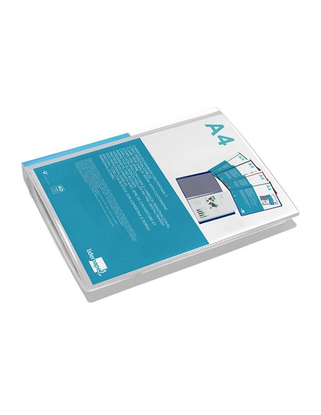 Protege-docs liderpapel kangourou personnalisable polypro 40 pochettes fixes a4 210x297mm transparent.