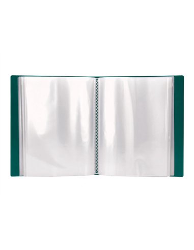 Protege-docs liderpapel kangourou personnalisable polypro 20 pochettes fixes a4 210x297mm vert translucide.