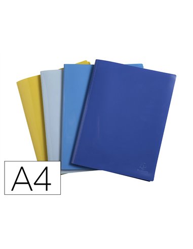 Protege-documents exacompta bee blue a4 pp 30 pochettes transparentes 60 vues coloris assortis.