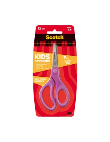 Ciseaux Scotch Kids - Pointe arrondie - 12 cm - Toucher doux - Violet