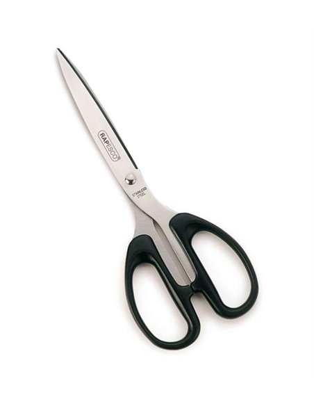 Ciseaux Rapesco Essential en acier inoxydable 21 cm - Poignées ergonomiques - Convient aux droitiers et aux gauchers - Noir