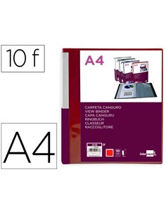 Protege-documents liderpapel personnalisable kangourou polypropylene 10 pochettes fixes a4 coloris rouge.