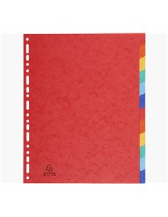 Intercalaires exacompta carte lustrée rigide format a4+ 24,5x29,7cm 12 positions coloris assortis. 2