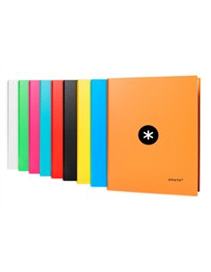 Classeur antartik 4 anneaux ronds 25mm a4 carton remborde coloris assortis.