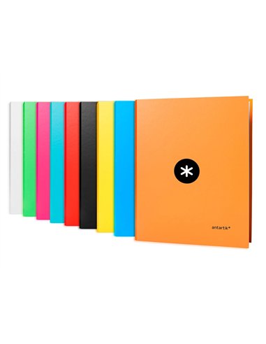 Classeur antartik 4 anneaux ronds 25mm a4 carton remborde coloris assortis.