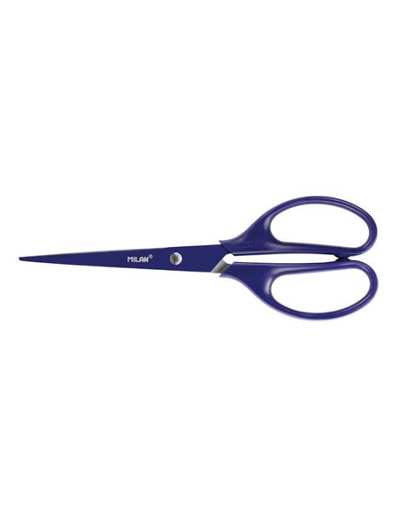 Ciseaux de bureau Milan Acid avec lame en acier inoxydable - Manche symétrique en plastique - Longueur 17 cm - Couleur bleue