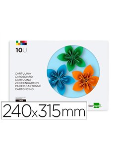 Bloc papier dessin liderpapel 240x315mm 180g/m2 10f 5 coloris neon + 5 coloris intenses assortis.