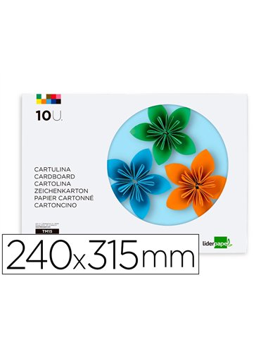 Bloc papier dessin liderpapel 240x315mm 180g/m2 10f 5 coloris neon + 5 coloris intenses assortis.