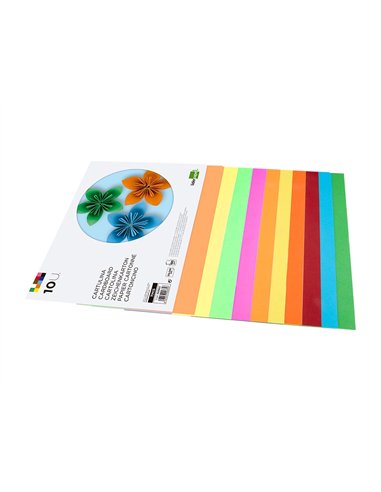Bloc papier dessin liderpapel 240x315mm 180g/m2 10f 5 coloris neon + 5 coloris intenses assortis.