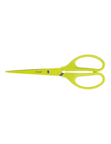 Ciseaux de bureau Milan Acid avec lame en acier inoxydable - Manche symétrique en plastique - Longueur 17 cm - Couleur jaune