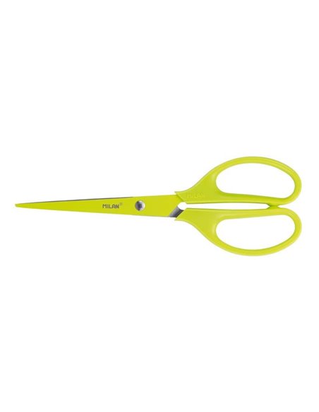 Ciseaux de bureau Milan Acid avec lame en acier inoxydable - Manche symétrique en plastique - Longueur 17 cm - Couleur jaune