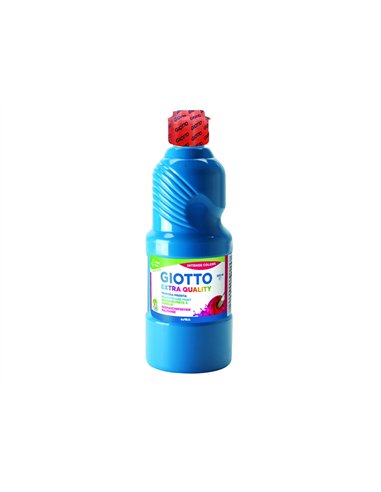 Gouache giotto flacon 500ml coloris cyan.