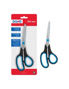 Ciseaux Dohe en acier inoxydable - Bouts arrondis - Manche ergonomique en plastique et caoutchouc - Blister individuel