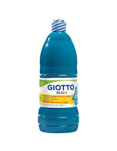 Gouache giotto elios flacon 1l coloris cyan.