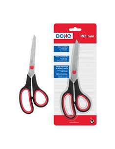 Ciseaux Dohe en acier inoxydable - Bouts arrondis - Manche ergonomique en plastique et caoutchouc - Blister individuel