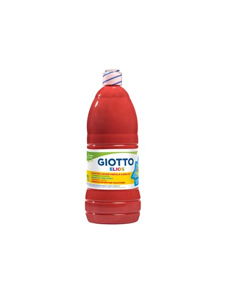 Gouache giotto elios flacon 1l coloris rouge vif.