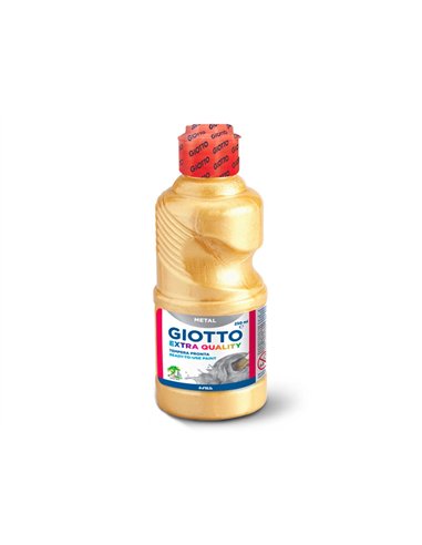 Gouache liquide giotto tous supports sechage rapide coloris argent metallise flacon 250ml.