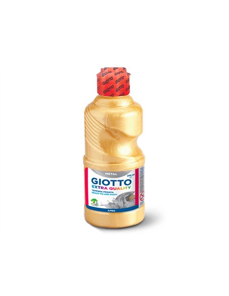 Gouache liquide giotto tous supports sechage rapide coloris argent metallise flacon 250ml.