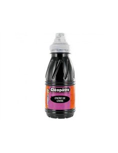 Encre de chine noire cleopatre opaque flacon de 250 ml coloris noir.