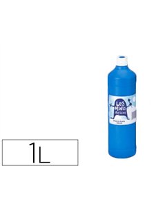 Gouache mini artistes économique ultra-lavable prête à l'emploi épaisse onctueuse coloris bleu flacon 1000ml.