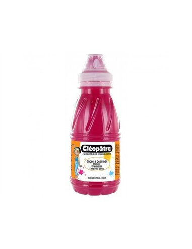 Encre a dessiner cleopatre multisupports diluable a l eau flacon de 500 ml coloris magenta.