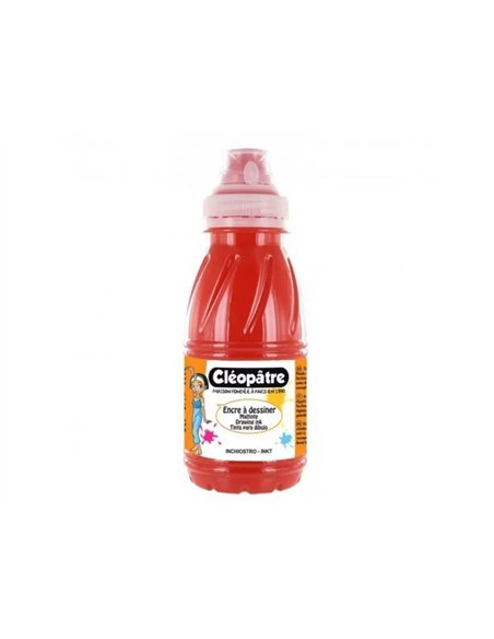 Encre a dessiner cleopatre multisupports diluable a l eau flacon de 500 ml coloris orange.
