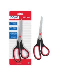 Ciseaux Dohe en acier inoxydable - Bouts arrondis - Manche ergonomique en plastique et caoutchouc - Blister individuel