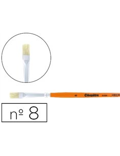 Brosse plate cléopâtre nº8 soie de porc bois fsc vernis protecteur.