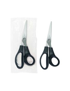 Ciseaux Dohe en acier inoxydable - Pointes arrondies - Manche ergonomique en plastique - Noir - Emballage individuel