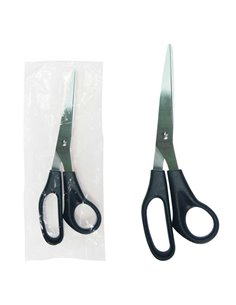 Ciseaux Dohe en acier inoxydable - Pointes arrondies - Manche ergonomique en plastique - Noir - Emballage individuel