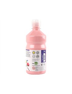 Gouache scolaire liderpapel liquide lavable fermeture sécurité brillante coloris rose flacon 500ml. 2
