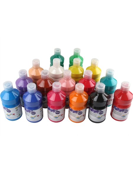 Gouache scolaire liderpapel liquide lavable fermeture sécurité brillante coloris chair flacon 500ml.