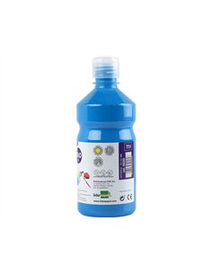Gouache scolaire liderpapel liquide lavable fermeture sécurité brillante coloris bleu flacon 500ml. 2