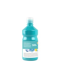 Gouache scolaire liderpapel liquide lavable fermeture sécurité brillante coloris turquoise flacon 500ml. 2