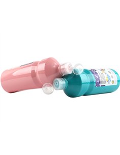 Gouache scolaire liderpapel liquide lavable fermeture sécurité brillante coloris jaune flacon 1000ml. 2